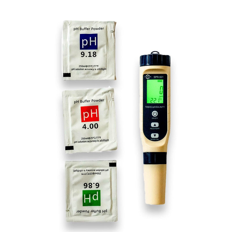 Spartna SPR-501 5 in 1 Water Quality Testing Meter (pH/TDS/EC/Salinity/Temperature)