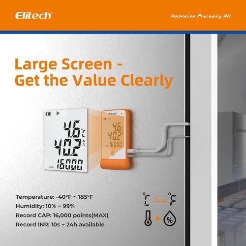 Elitech GSP-6G Digital Temperature And Humidity Data Logger With Detachable Buffered Probe
