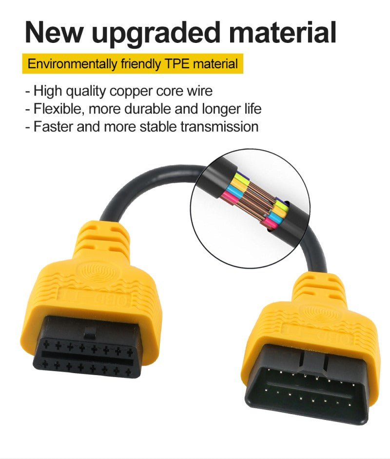 AUTOOL 30 cm OBDII Yellow cable