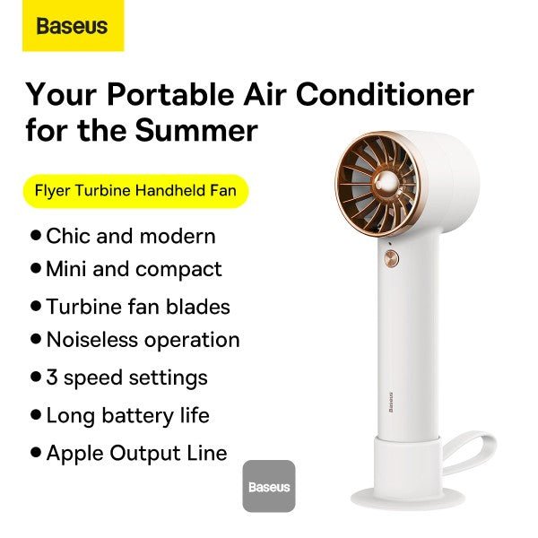 Baseus Flyer Turbine Handheld Fan 4000mAh White