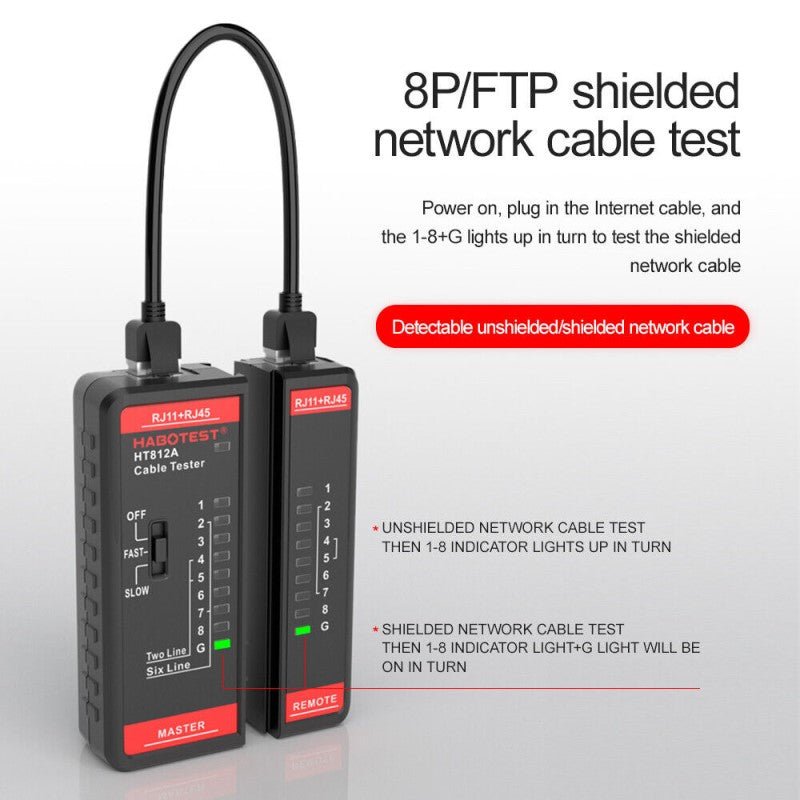 HABOTEST HT812 Network Ethernet Lan Internet Cable Tester