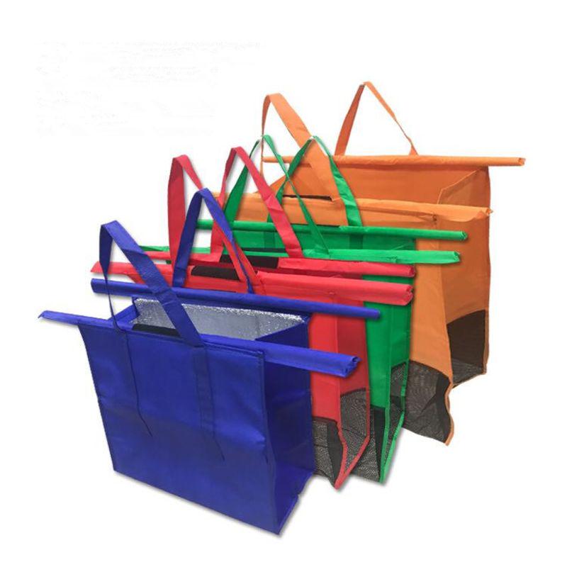 Spartna Trolley Bags-4 Pack Reusable Grocery Shopping Cart Bags