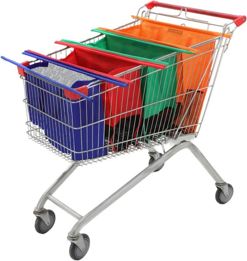 Spartna Trolley Bags-4 Pack Reusable Grocery Shopping Cart Bags