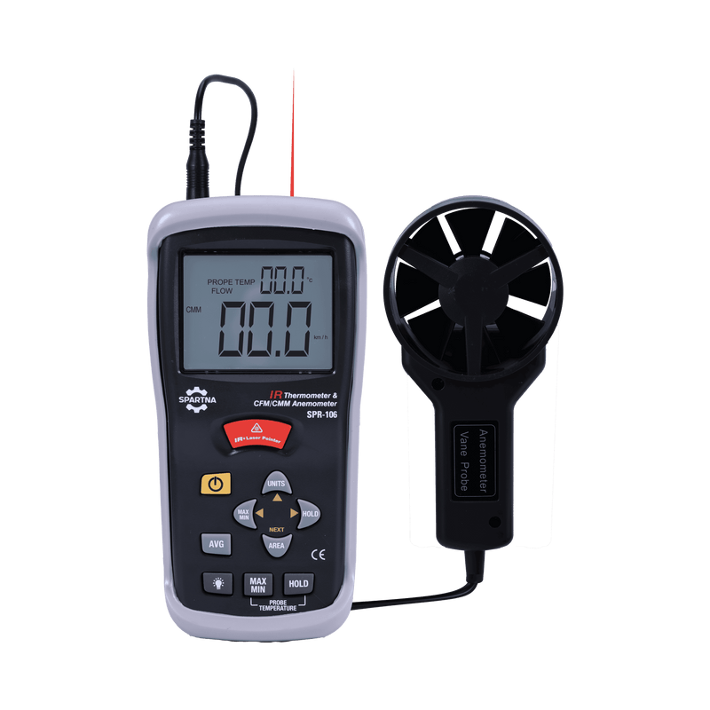 SPARTNA SPR-106 CFM/CMM Thermo-Anemometer + IR Thermometer