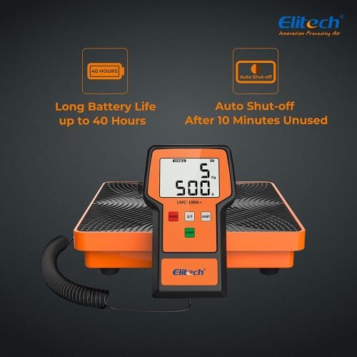 Elitech LMC-100A Refrigerant Charging Scale For HVAC 220 Lbs With Case