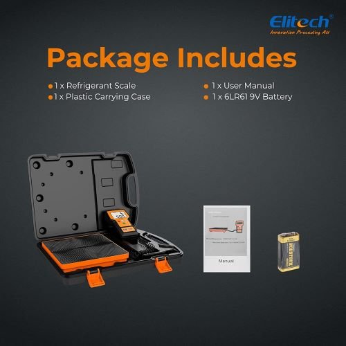 Elitech LMC-100A Refrigerant Charging Scale For HVAC 220 Lbs With Case