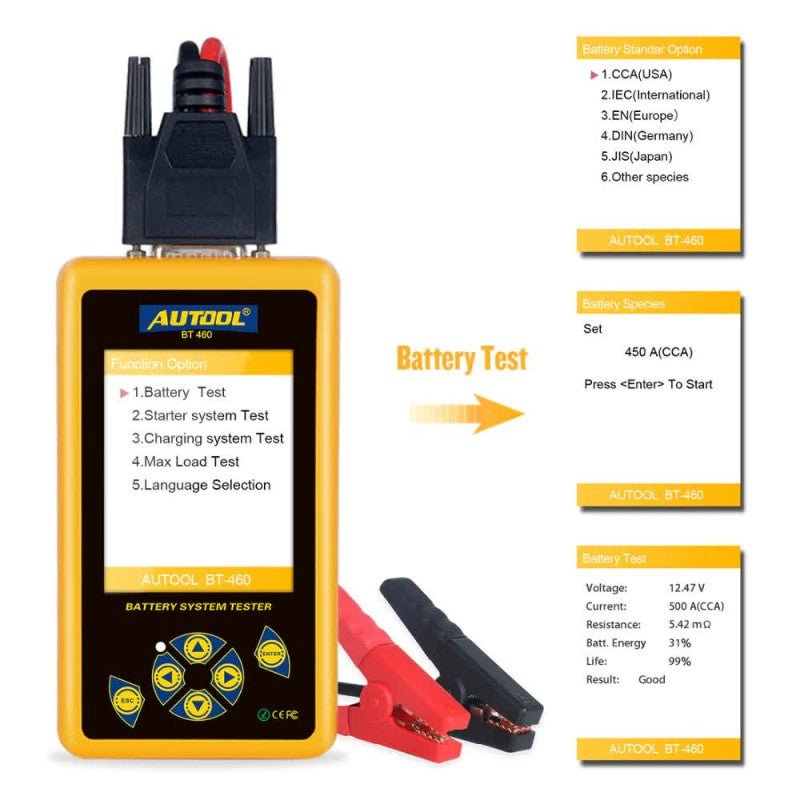 AUTOOL BT460 Car Battery Tester 12V 24V