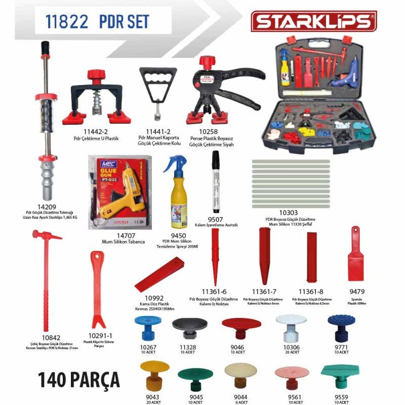 ستاركليبس 11822أدوات لاتعيدل واصلاح الصدمات  140 قطعة